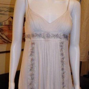 Ivory Maria Bianca Nero Empire Waist Dress/ Beach Wedding/ Prom/ Goddess Dress M